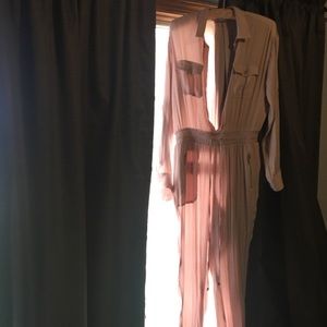 A light pink/blush jumpsuit
